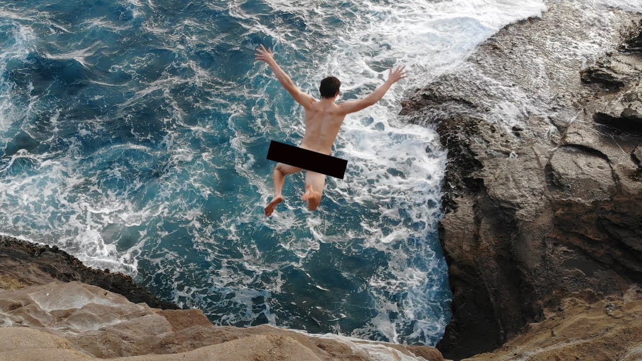 cliff jumping, cliff jumping in hawaii, cliff jumping naked, nick shi...