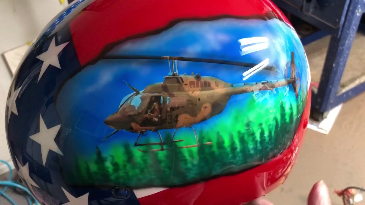 Motorcycle Helmet Army Helicopter Design  Airbrush Artist/Airbrush Gallery