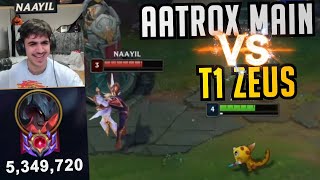 T1 Zeus Faces Naayil, Euw 5 Million Mp Aatrox Main - Kr Pros In Euw Soloq Best Ofhighlights