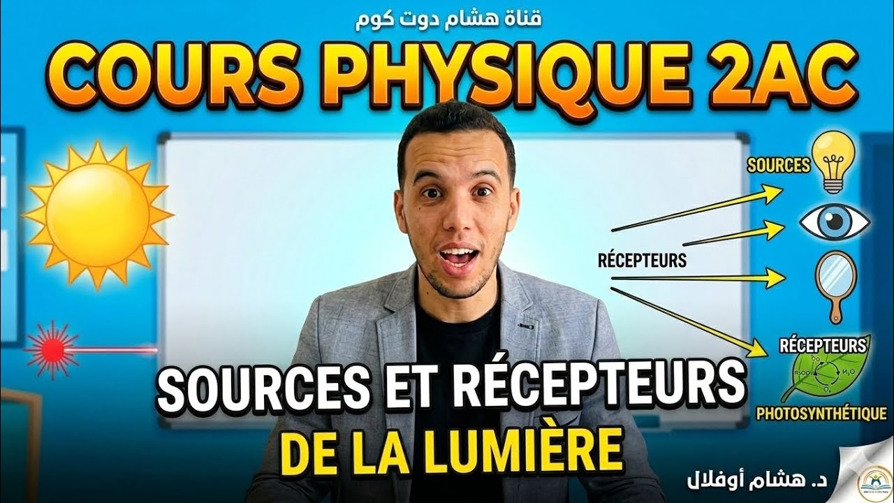 شرح مبسط: Les Sources et les Récepteurs de la Lumière - 2ème Année Collège