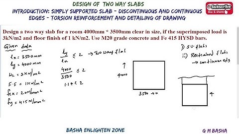 TWO WAY SLAB DRCS I DETAILING OF REINFORCEMENT I by G.M BASHA II