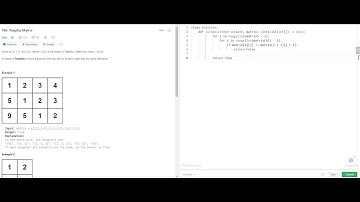 Meta Interview Question -  Toeplitz Matrix- Leetcode 766-  Python
