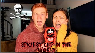 We did the ONE EXTREMELY HOT TORTILLA CHIP CHALLENGE (SPICY!)