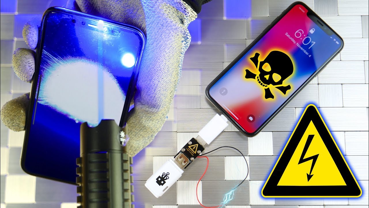 iPhone X vs USB Killer & Burning Laser! - YouTube