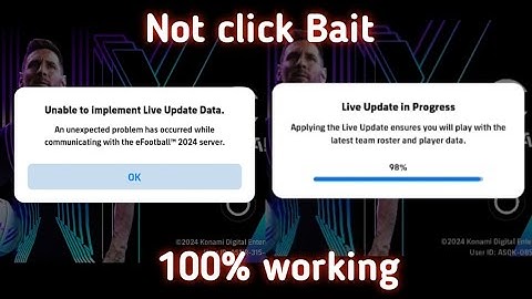 How to fix unable to implement live update in efootball mobile