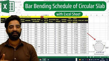 Bar Bending Schedule for Circular Slab with MS Excel