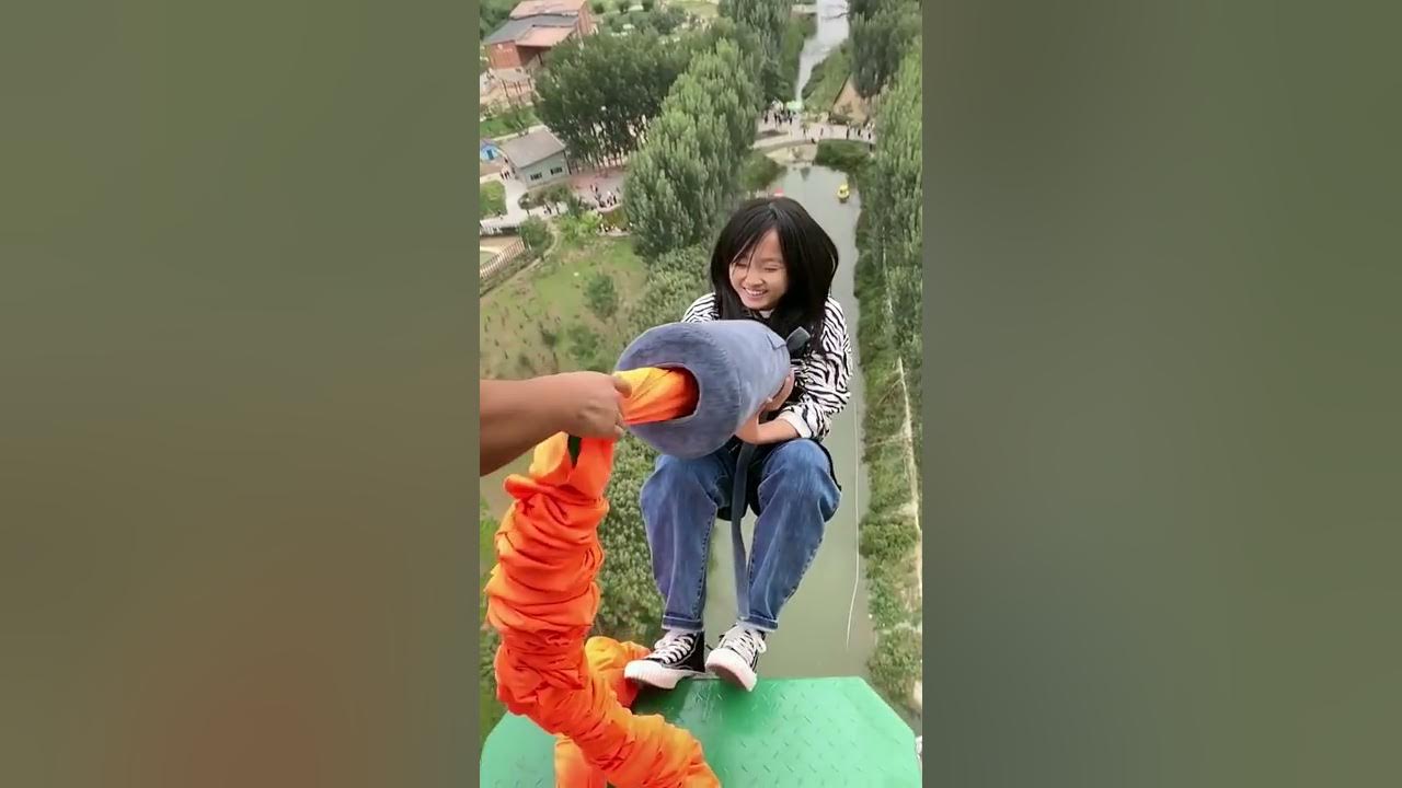 Bungee Jumping With Rope In Beautiful Place, :$ Asmr Bungee Jumping #shorts