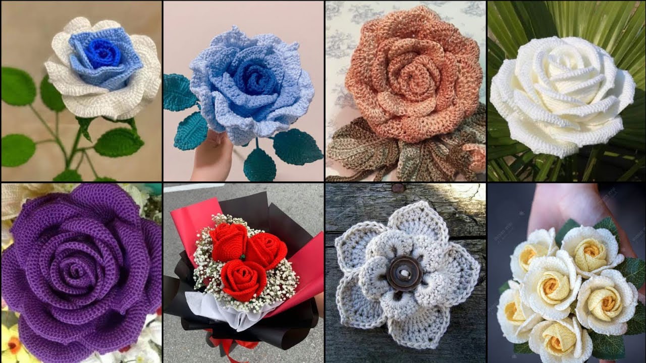 How to crochet beautiful flowers, crochet decorative flower making