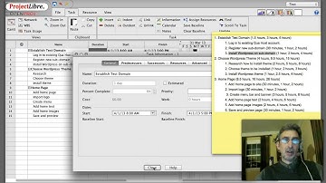 Setting durations in ProjectLibre