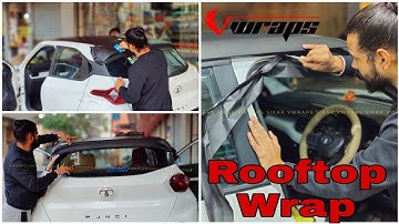 Tata Punch Rooftop Vinyl Wrapping in Dual Tone  @VwrapsSikar
