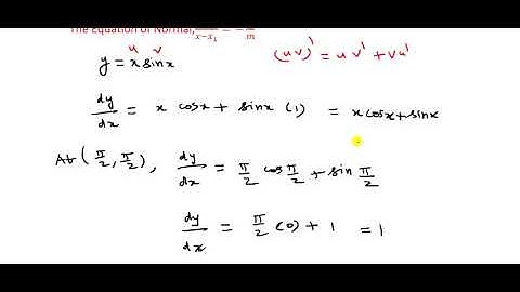 Class 12|EX-7.2|5(iii)|Find the equations of tangent and normal to the curve y=xsinx at (π/2,π/2)