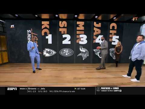 FIRST TAKE | Stephen's A-list Top 5 teams NFL right now: 1.Chiefs 2.49ers 3.Vikings 4.Jags 5.Bears