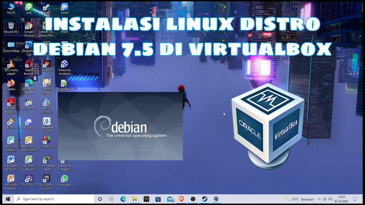 INSTALASI LINUX DISTRO DEBIAN 7.5 MENGGUKAN VIRTUALBOX - YouTube