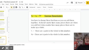 4th Grade - Fractions Lesson #1 - Google Slides