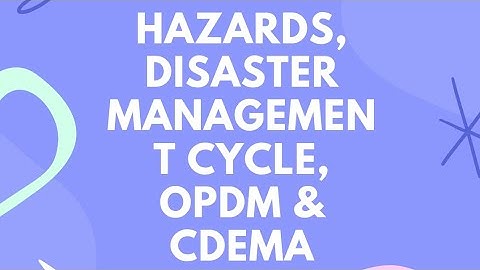 CSEC (CXC) Geography:Natural Hazards, Disaster Management Cycle, National & Regional Responses