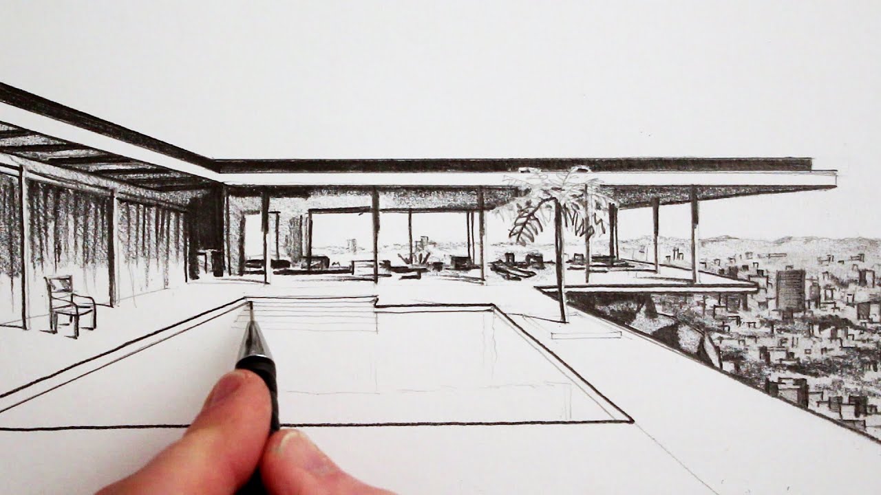 How to Draw a Modern House Time Lapse YouTube