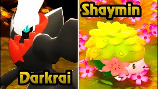 Mythical Darkrai and Shaymin Battle   Pokémon Brilliant Diamond & Shining Pearl (HQ)