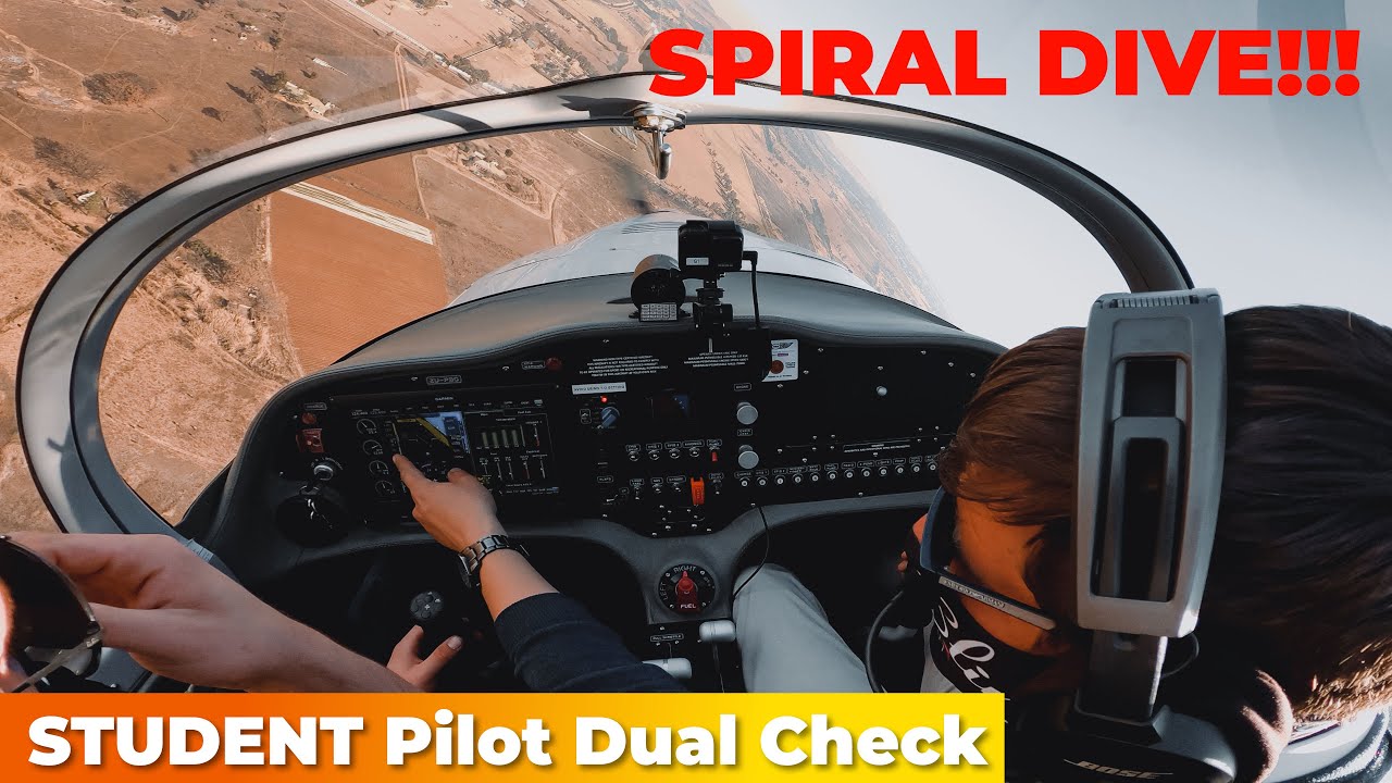 SPIRAL DIVE, STALLS and TURNS - Student Pilot 10 Hour Check - YouTube