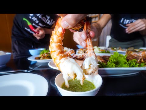 Seafood Thailand - GIANT TIGER SHRIMP at 1 Table Restaurant in Bangkok!