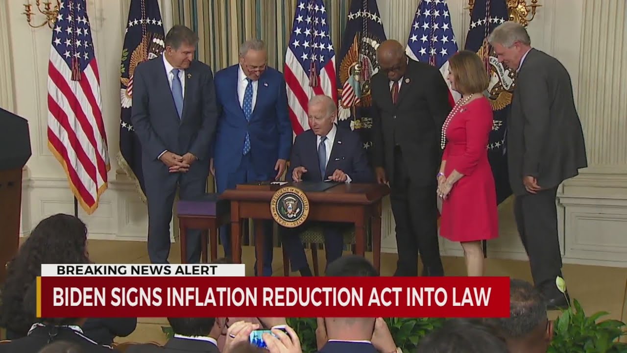 Biden signs inflation reduction act into law - YouTube
