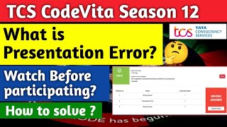 🔥Presentation Error in TCS Codevita😲|How to solve it #tcscodevita #tcscoding