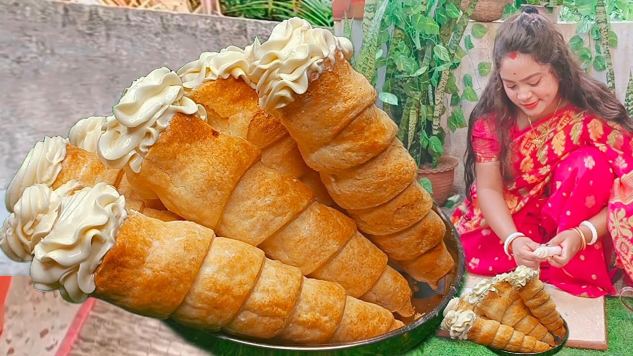 দোকানের মতন খাস্তা মচমচে ক্রিম রোল বাড়িতে বানানো এখন খুব সহজ,খেয়ে মন ভরবে না |cream roll recipe