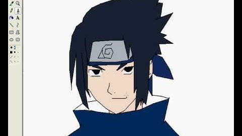 How To Draw Sasuke On MS Paint  [Speed Painting]