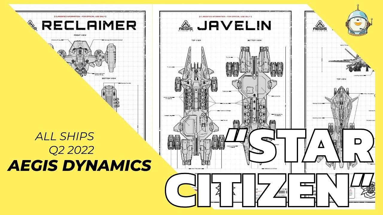 All Ships in Star Citizen Aegis Dynamics Q2 2022 YouTube