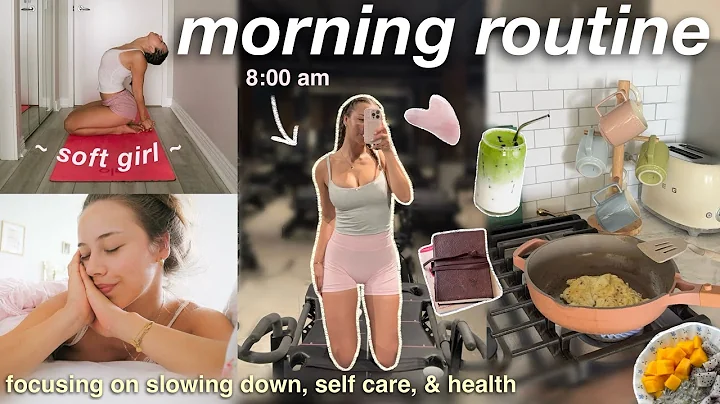 8:00 AM SOFT GIRL MORNING ROUTINE | yoga, pilates, healthy breakfast, & everything self care 🎀🥝🛁