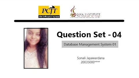 Question Set 04 | Database Management System | Java Institute