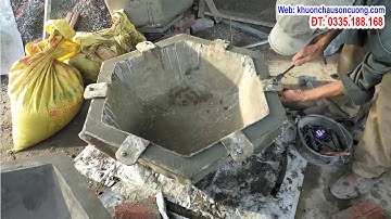 Khuôn chậu cảnh - Hướng dẫn làm chậu bằng khuôn nhựa composite có lòng trong