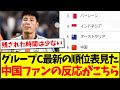【中国の反応】Ｗ杯最終予選グループC最新の順位表を見た、中国ファンの反応がこちらですwwwww