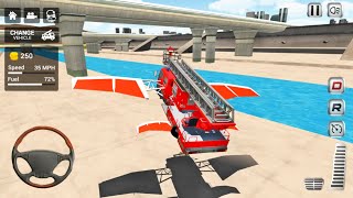 Flying Firefighter Truck Simulator 2021 - 3 Fire Engines Driving - Android Gameplay screenshot 3
