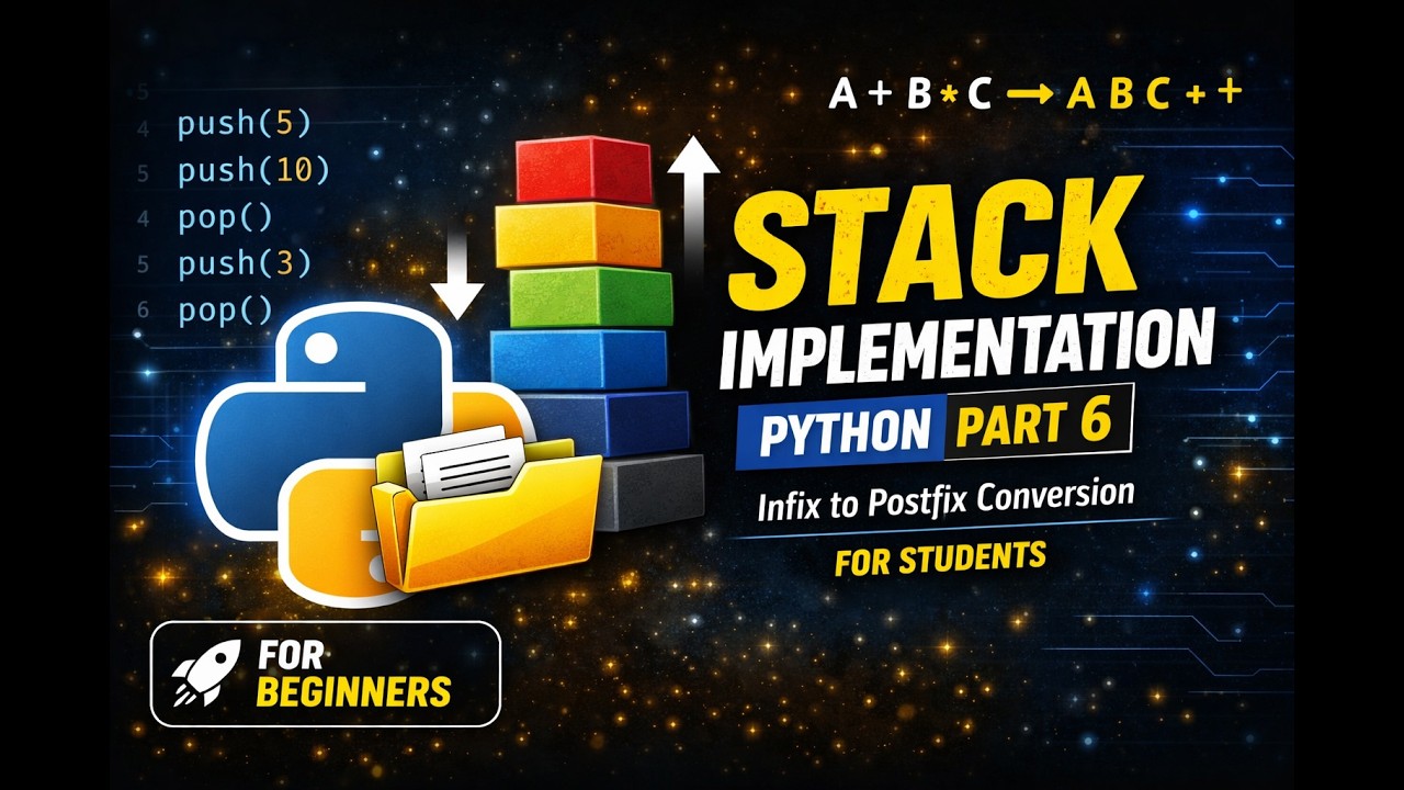 Stack Implementation | Python Part 6 | Infix Notation to Postfix ...