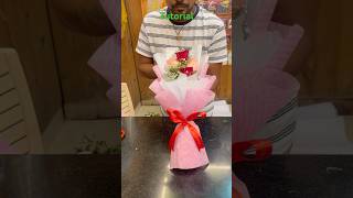 4 rose bunch banane ka tarika #youtube #flowers #floraart #tutorial #rose #bouquet #viral #artist