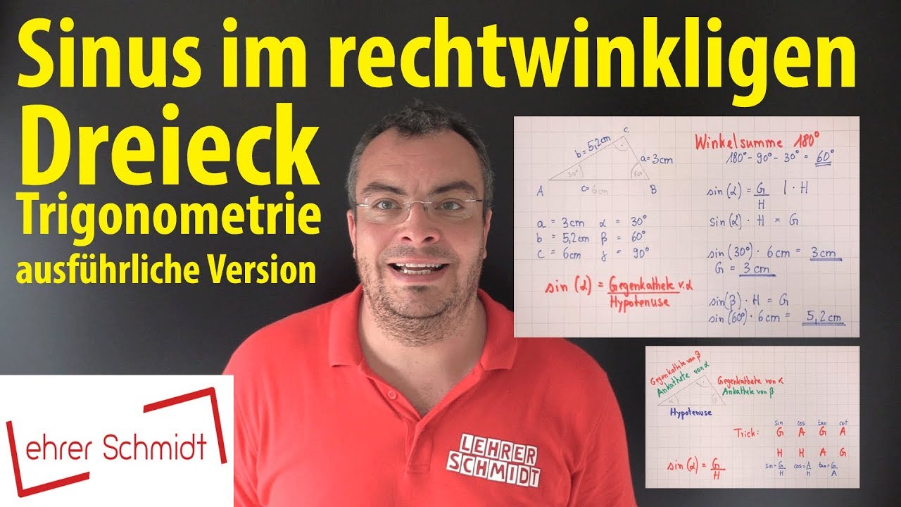 New Update Sinus - im rechtwinkligen Dreieck - ausführliche Version | Lehrerschmidt - einfach erklärt!