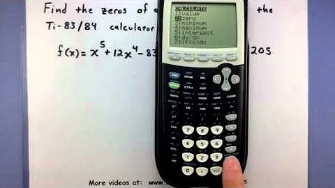 Pre-Calculus - Find the zeros of a function using the TI-83/84 calculator (2)