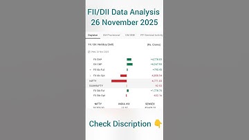 FII DII Data Analysis Today 26 Nov 2025 | FII DII Data Prediction  for Tomorrow | NBS Prediction