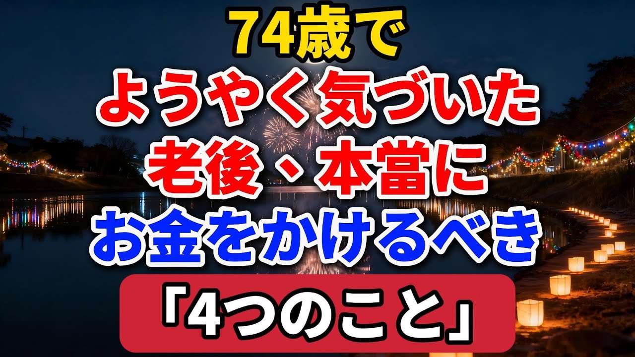 74歳でようやく気づいた。老後、本当にお金をかけるべき「4つのこと」【長者の知恵物語】#老後の暮らし #シニアライフ #終活 #人間関係 #人生経験 #感動する話 #年金生活 #生き方