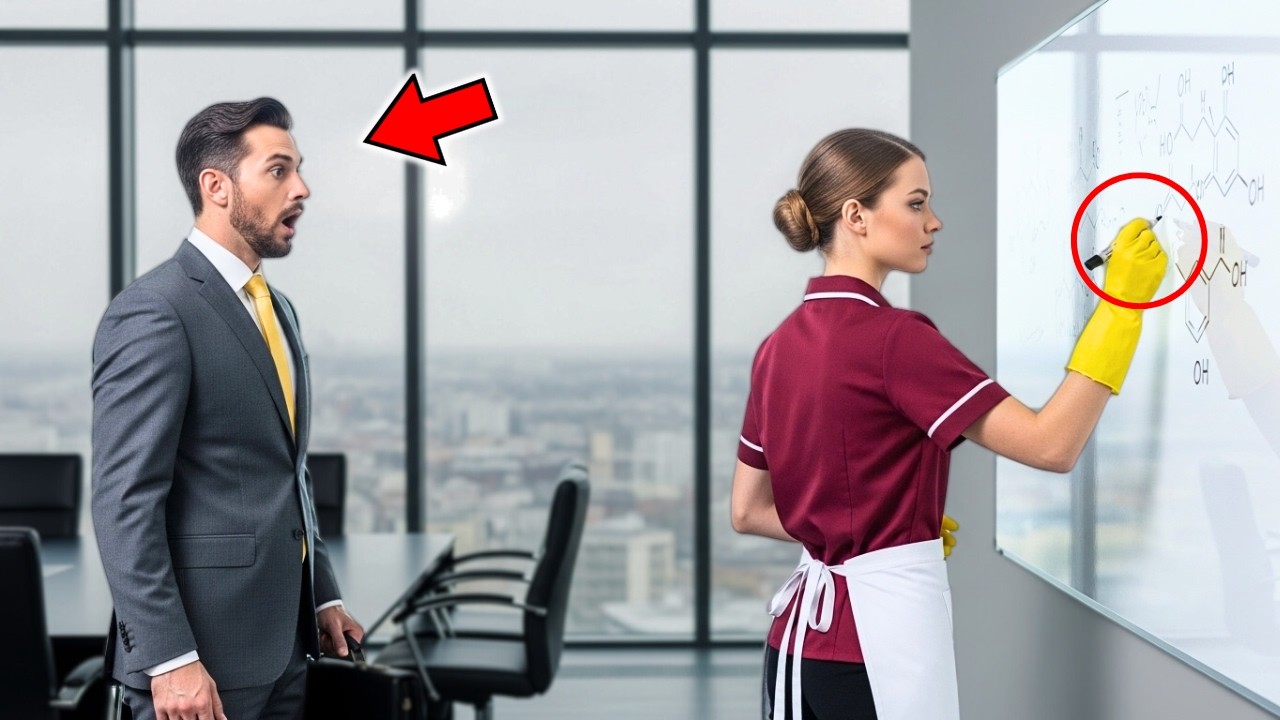 Biznesmen wszedł do złej sali… gdy zobaczył, co robi sprzątaczka… zabrakło mu słów