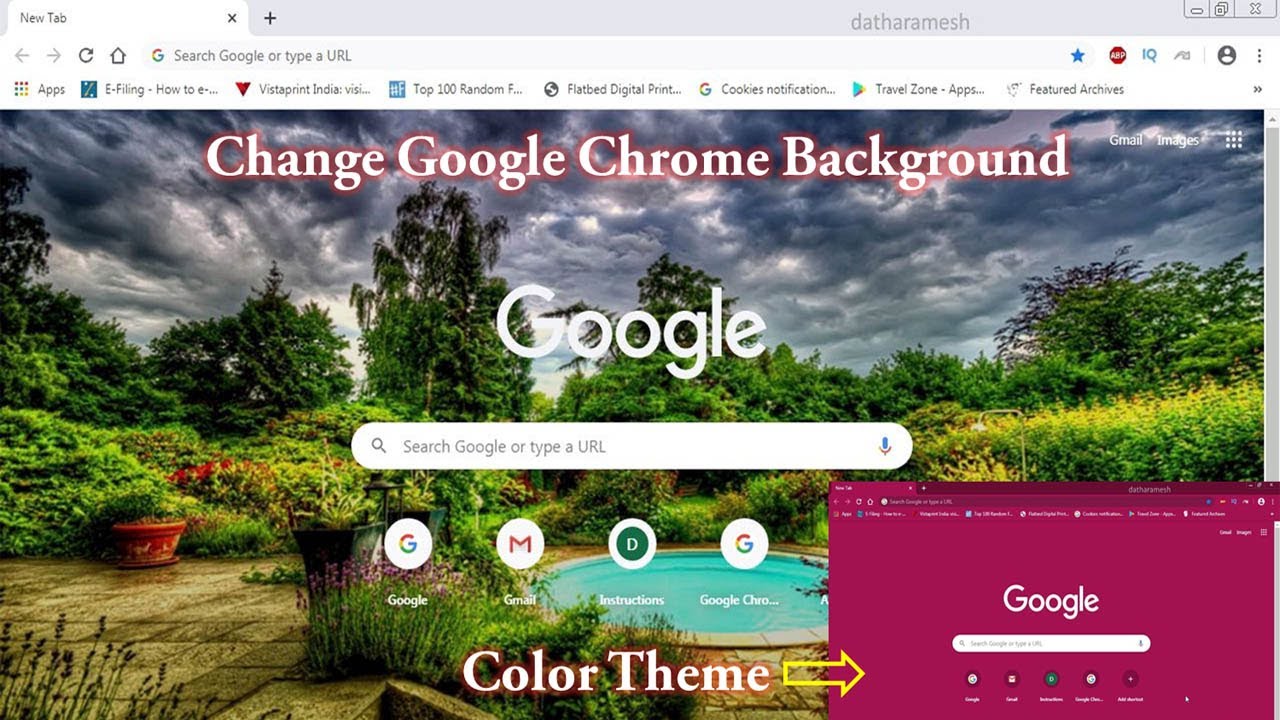 How to Change Google Background & Color Theme In Chrome - YouTube