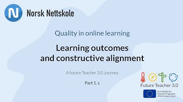 Quality 1c: "Learning outcomes and constructive alignment"