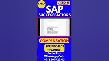 SAP SuccessFactors Compensation Training  Video 31 13th Oct 2024 #sapsuccessfactorstraining