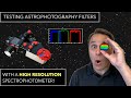 Testing astrophotography filters with a high resolution spectrophotometer