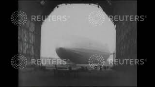 1931 GERMANY: Bound for frozen north! Germany's mighty Graf Zeppelin starts on daring flight for