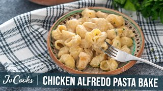 Easy Chicken Alfredo Pasta Bake | JoCooks.com