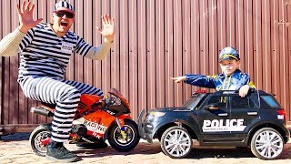 Police Baby Super Lev Play With Police Car Sidewalk Cops Catch Robber