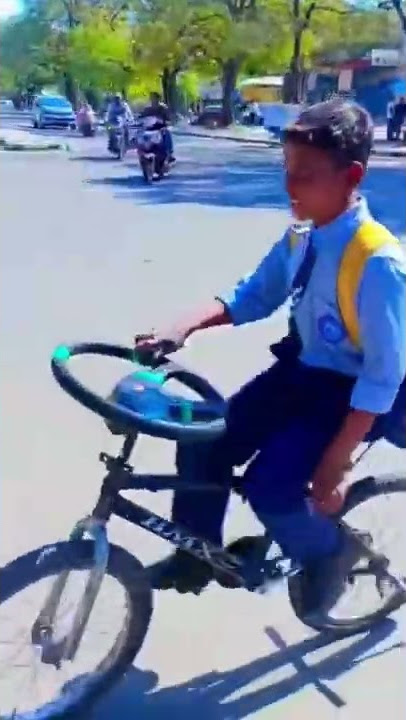 THIS CYCLE HAS A STEERING WHEEL