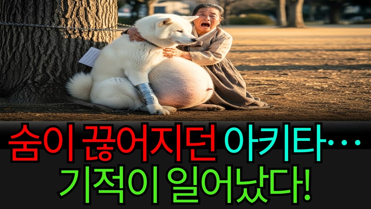 악인에게 묶여 숨 끊어지던 임신한 진돗개… 가난한 할머니가 품에 안는 순간, 기적이 일어났다.