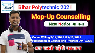 2021 Mop-up Round Offline Counselling Bihar polytechnic Start Check Complete Process step by step